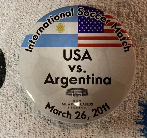 USA Vs Argentina Soccer Button 3/26/2011 Cover