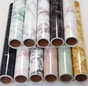 1 Roll Glossy Imitation Marble Pattern Kitchen Stove Countertop Sticker, Oil-Pro - Picture 1 of 4