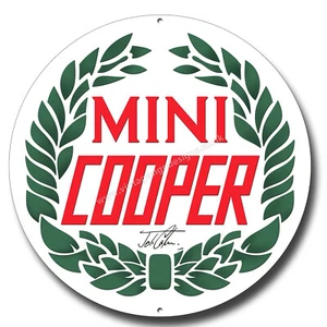 MINI COOPER,JOHN COOPER 11" ROUND METAL SIGN.CLASSIC / GARAGE / MAN CAVE SIGN - Picture 1 of 1