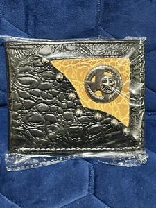 Western Men’s Bifold Wallet With Alligator Skin Print And Texas Logo - Picture 1 of 4