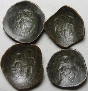 1 Rare genuine ancient BYZANTINE coin Isaac Manuel, billon aspron trachy Christ - Picture 1 of 4