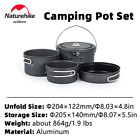 Aluminum Alloy Pots Set 4Pcs Non-Stick Pan With Mesh Bag Portable Outdoor Campin
