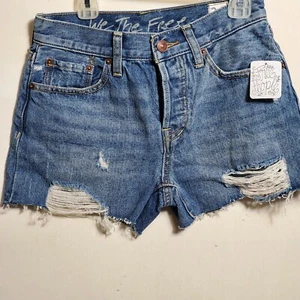 Free People Distressed Jeansshorts Größe 24 Damen Neu - Bild 1 von 6