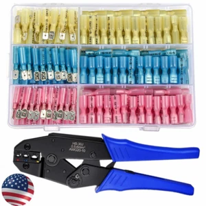 220PCS Assortment Heat Shrink Wire Connectors Spade Crimp Terminals Marine Kit - Picture 1 of 15