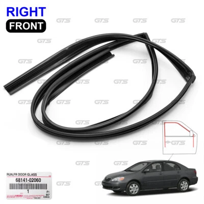 Fits Toyota Corolla Altis Sedan 2002 - 06 Front RH Door Glass Run Channel Felt - Imagem 1 de 4