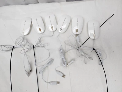 (x6) Macally Wired USB Ice Mouse2 for Windows PC & More -White (ICEMOUSE2) / 5Ft - Image 1 of 4