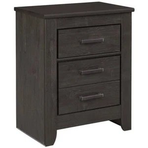 Ashley Furniture Brinxton Engineered Wood 2-Drawer Bedroom Nightstand - Charcoal - Picture 1 of 3