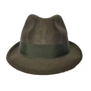 WILTREN HAT 55 56 CLASSIC GREEN FEDORA GREEN FUR FELT HAT HARE BAG - Picture 1 of 12