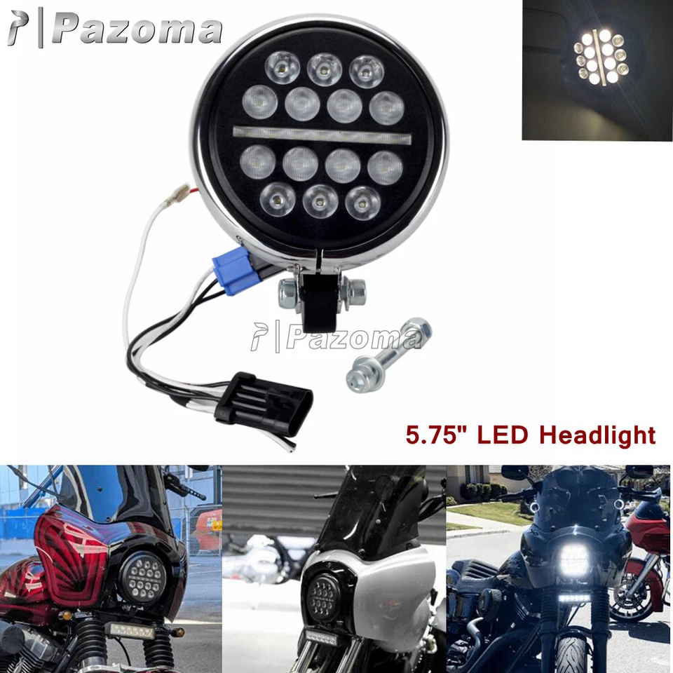 Kit de faros LED estilo club de 5,75"" para Harley Dyna Street Bob FXDB 2006-2017 Foto 1 de 4