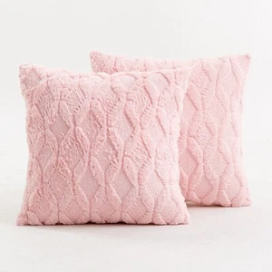 2 Pcs Luxury Cushion Soft Plush Pillow Covers Velvet Decorative Sofa Throw Case - Picture 1 of 15