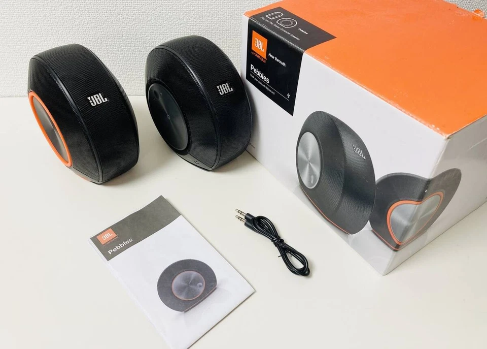 NEW JBL Pebbles Bass Powered Speaker PEBBLESBLKJN USB DAC Black  From Japan - Image 1 of 4