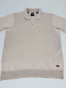Polo tejido manga corta Buffalo David Bitton Whitton para hombre talla L marrón geométrico - Imagen 1 de 11