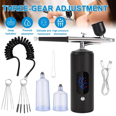 Airbrush Set Spritzpistole mit Kompressor Kabellose Mini Air Brush Tragbares Neu - Bild 1 von 4