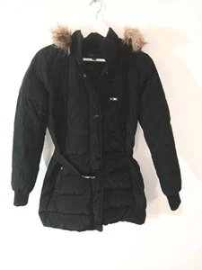 Mango Womans Size 10 (M) Hooded Quilted Winter Coat With Belt. Very Good Conditi - Picture 1 of 6