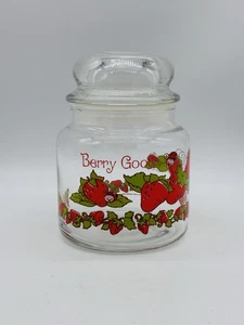 Vintage Strawberry Shortcake American Greetings Berry Good Glass Canister Jar - Picture 1 of 9