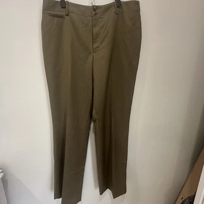 Lauren Ralph Lauren оливковый зеленый плоский спереди шерсти брюки с подкладкой размер 16 EUC - Изображение 1 из 4