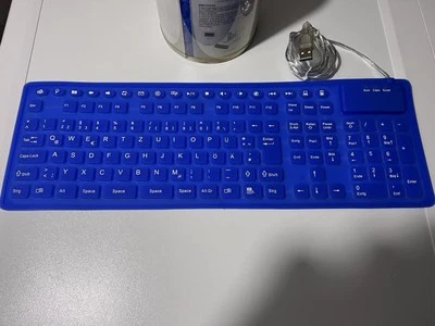 Tastatur elastisch128 Keys USB Silicone Flexible Foldable Keyboard  Waterproof - Bild 1 von 4