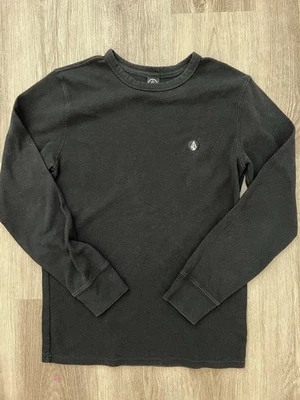 Volcom Men’s Medium Black Long Sleeve Thermal Waffle Knit - Image 1 of 4