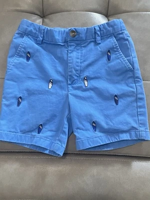 Vineyard Vines Boys Breaker Shorts Embroidered Surfboard Ocean Sky, Size 5 - Image 1 of 4