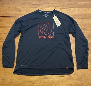Adidas Five Ten Damen Langarm Trikot Schwarz Größe Large HG1299 Neu mit Etikett - Bild 1 von 5