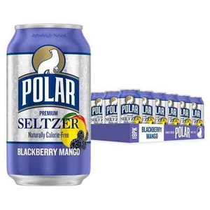 Polar Seltzer Wasser Brombeere Mango 12 flüssige Unzen Dosen 18er Pack - Bild 1 von 2