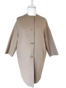 🌟   MAX MARA   Beige Coat in Virgin WOOL US 10_ It44_ De40_ Gb12_ Fr42 - Picture 1 of 19