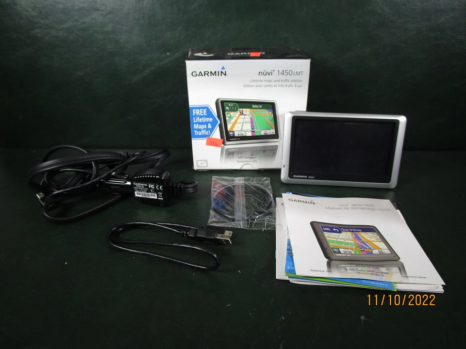 Garmin GPS Nuvi 1450LMT Bundle with Original Box Charger - Image 1 of 4