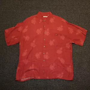 Moda Campia Shirt Mens Extra Large Red Floral Print Camp Adult - Picture 1 of 10