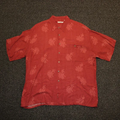 Moda Campia Shirt Mens Extra Large Red Floral Print Camp Adult - Image 1 of 4