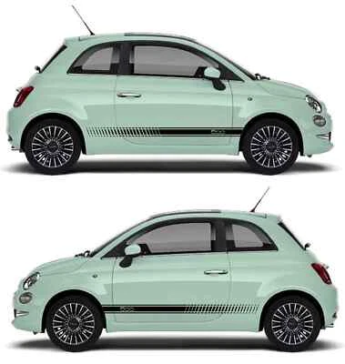 Se adapta a Fiat Abarth rayas laterales gráficos 500 calcomanías ambos lados cualquier año Foto 1 de 4