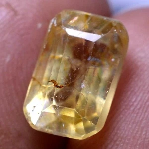 3.45 Ct Natural Ceylon Yellow Sapphire GGL Certified Emerald Cut Treated Gem - Picture 1 of 4