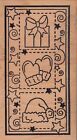 hat/gloves frame milltown  Wood Mounted Rubber Stamp  2 1/2 x 4 1/2" Free Ship