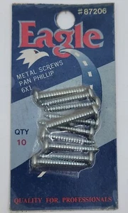 Eagle #87206 Metal Specialty Screws Pan Phillip 6x1 Qty 10 Pack Zinc Plated - Imagen 1 de 2