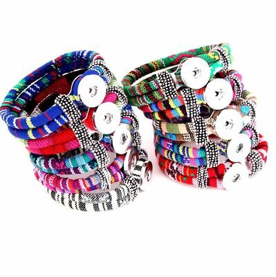 Snap Bracelet Jewelry Fit 18mm Button Ginger Boho Charms Leather Multi Styles Us • 5.39€