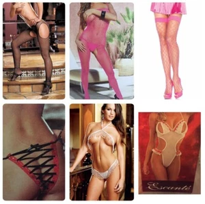 LOT SEXY Lingerie Teddy Open Crotch Body Stocking Stripper Dancer Medium - Picture 1 of 2