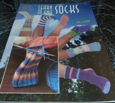 BA6 AMERICAN SCHOOL OF NEEDLEWORK 1999, LEARN TO KNIT SOCKS - 12 DESIGNS - Image 1 of 2