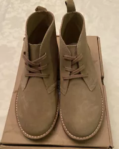 Lands End Boys Dark Fawn Chukka Boots Size 3 New with Box - Picture 1 of 4