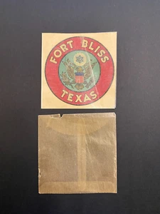 1940's Automobile Decal Sticker Fort Bliss Texas Army Base NOS in Orig envelope - Picture 1 of 4