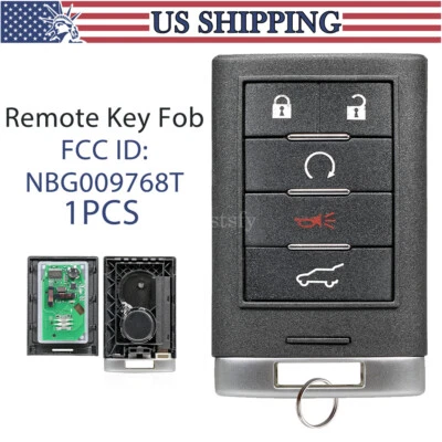 Llavero de control remoto para Cadillac SRX 2010 2011 2012 2013 2014 2015 NBG009768T Foto 1 de 4