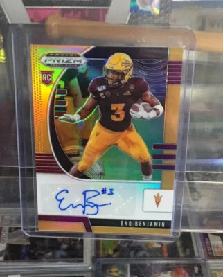2020 Panini Prizm Draft Eno Benjamin Neon ORANGE Rookie Auto RC /149 ASU - Image 1 of 4