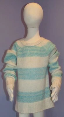 Suéter a rayas Aeropostale Aqua/Blanco XS para niñas Foto 1 de 4