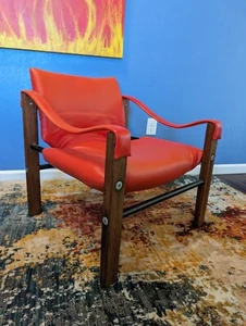 Vintage Mid Century Safari Chair Arkana Great Britain Rare Orange  - Picture 1 of 9