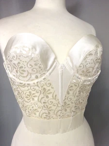 Corsage No Straps Satin Embroidery Fitting Carnival Size 85 A US/UK32 EU70 - Picture 1 of 9