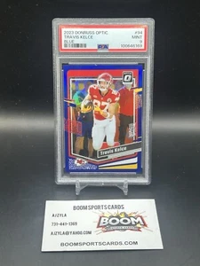 2023 Panini Donruss Optic Blue Travis Kelce #94 /99 PSA 9 - Picture 1 of 2