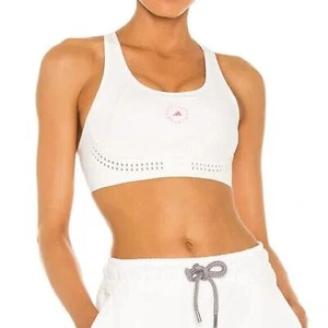 Adidas Stella McCartney TruePur White Medium Support Racer Back Sports Bra 30B - Picture 1 of 15