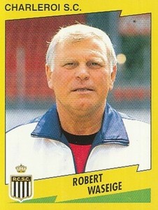 105 ROBERT WASEIGE BELGIUM SPORTING CHARLEROI COACH STICKER FOOTBALL 98 PANINI