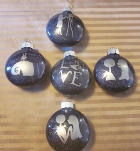 JACK SKELLINGTON AND SALLY ALBTRAUM VOR ORNAMENTEN 5ER SET NEU HANDGEFERTIGT - Bild 1 von 1
