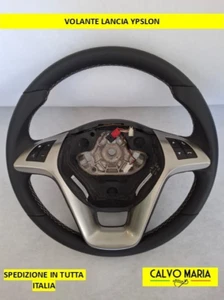 Volante Lancia Ypslon Pelle NERO Originale Usato come nuovo Cuciture in Bianco - Foto 1 di 4