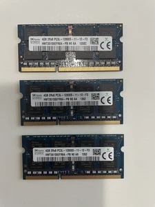 SK Hynix 12GB (3x4GB) 2Rx8 PC3L - 12800S - 11 - 12 - F3 LAPTOP MEMORY, Working! - Picture 1 of 2