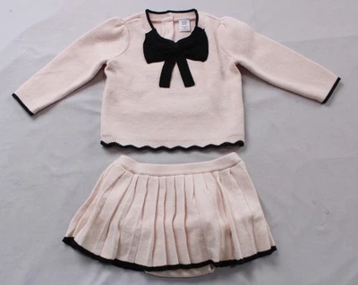 Conjunto corto suéter tejido con lazo bebé Gap EH6 apenas rosa talla 6-12M nuevo con etiquetas Foto 1 de 4